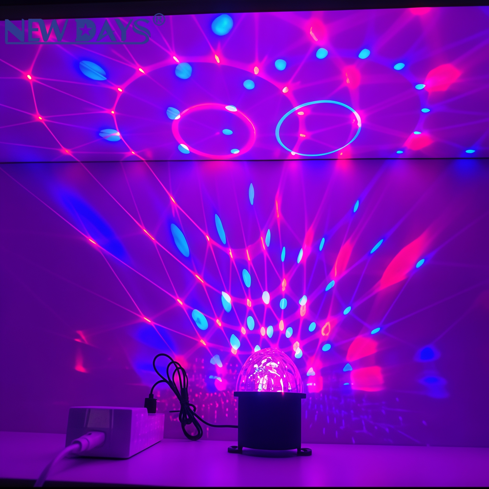 NEWDAYS marca cross border nueva luz de escenario luz de proyección luz de la luna RGB colorido cool light portable 3D surround home ambiance light details Picture