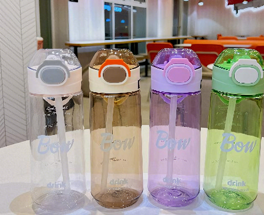 Bow渐变透彩吸管杯！按扣开盖+便携设计 学生通勤高颜值大容量水杯详情2