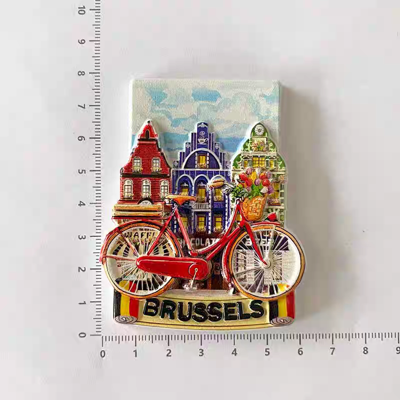 Exquisite and creative resin three-dimensional printing, colorful buildings, city fridge magnets, magnetic stickers, tourist souvenirs, three-dimensional exquisite handicrafts from Brussels, Belgium detail image 9