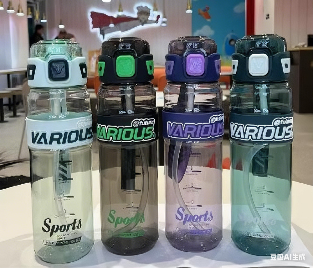 VARIOUS潮牌风运动吸管杯!带刻度+防烫圈 按扣开盖 学生户外通勤颜值款详情2