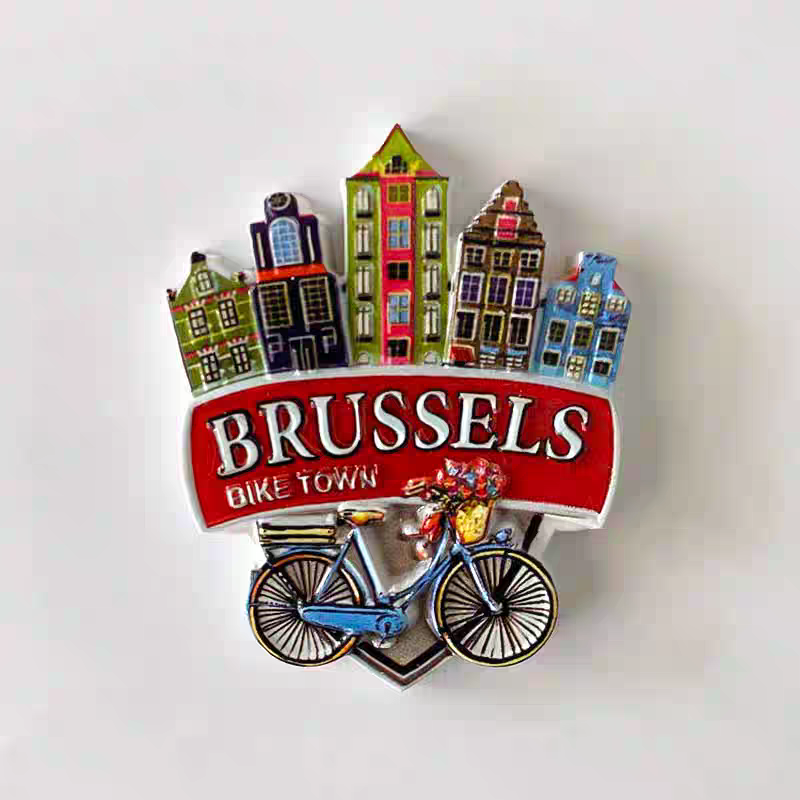 Exquisite and creative resin three-dimensional printing, colorful buildings, city fridge magnets, magnetic stickers, tourist souvenirs, three-dimensional exquisite handicrafts from Brussels, Belgium Specification image