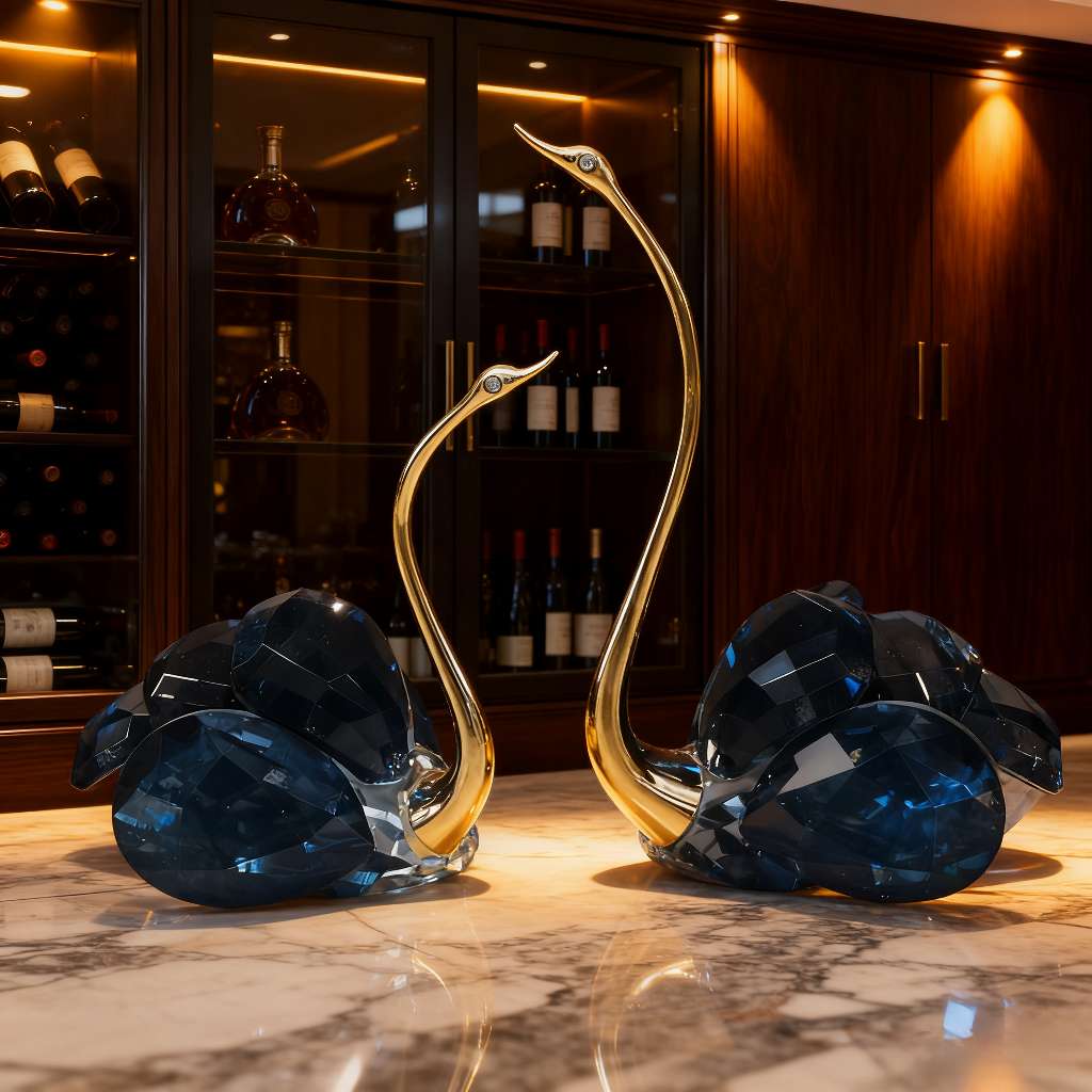 水晶工艺品礼品摆件水晶天鹅玻璃工艺品装饰品创意家居摆设酒店卧室摆件产品图