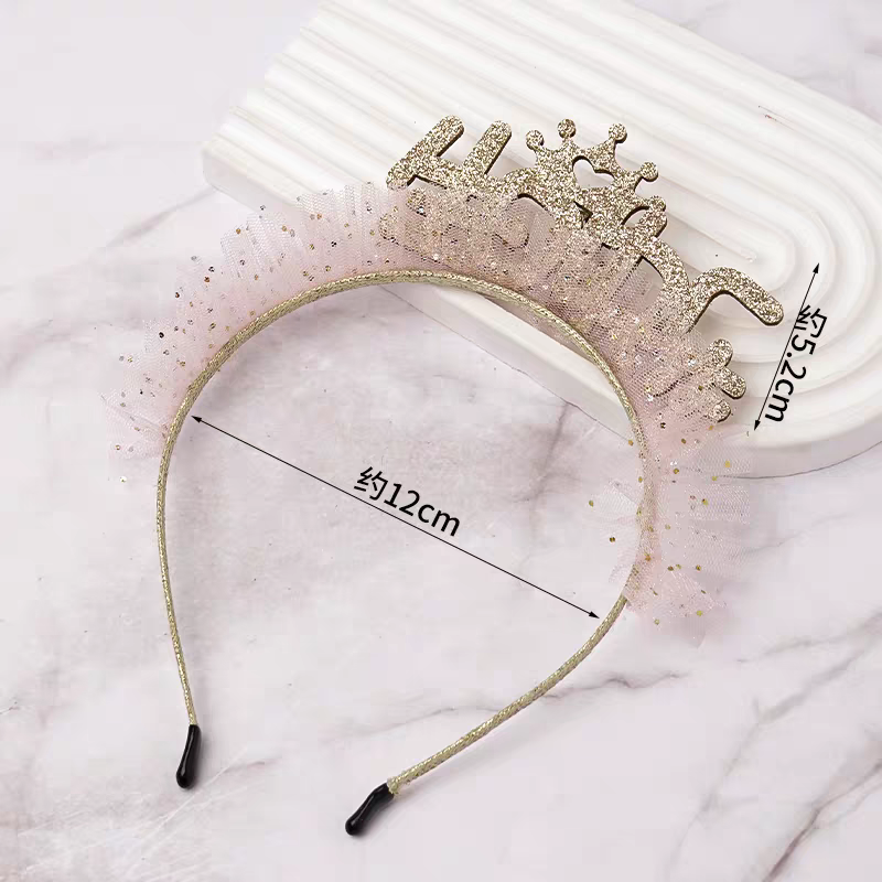 ins hairbands, text headscarves, tulles, birthday hats, cakes, party scene decorations, girls, children, photo props Specification image