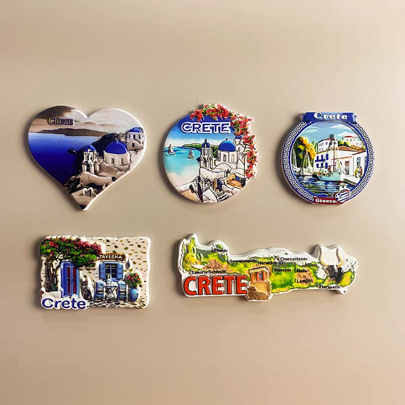 希腊旅游树脂立体印刷工艺品创意地标建筑冰箱贴磁贴个性家居装饰品送闺蜜礼纪念品