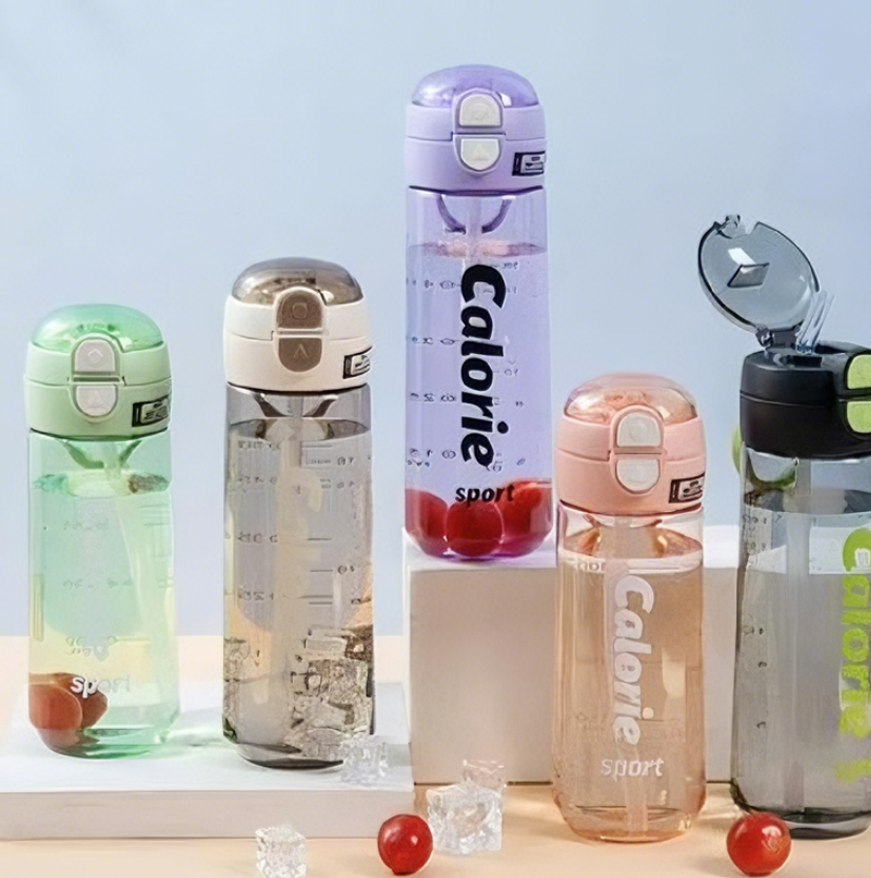 Calorie sport渐变运动吸管杯！带刻度+按扣开盖 学生户外通勤大容量高颜值水杯详情2