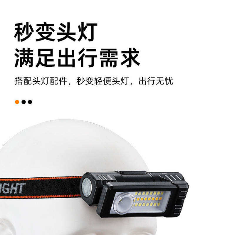 Multi-functional work flashlight, ultra-bright and powerful COB rechargeable car lamp, strong magnetic portable LED lighting lamp pic 4