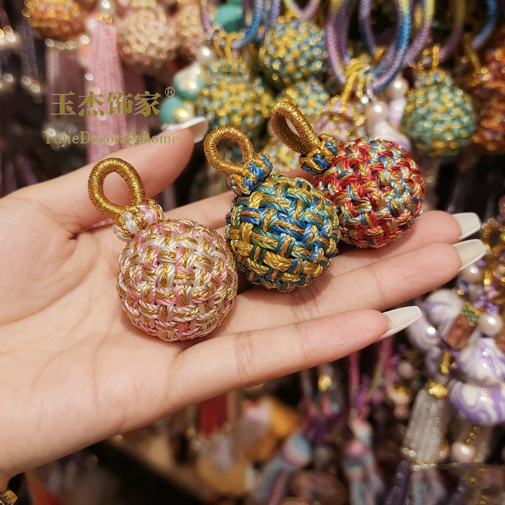 手工编织玲珑绣球diy手机包包挂件饰品配件装饰品配件钥匙扣挂件坠子