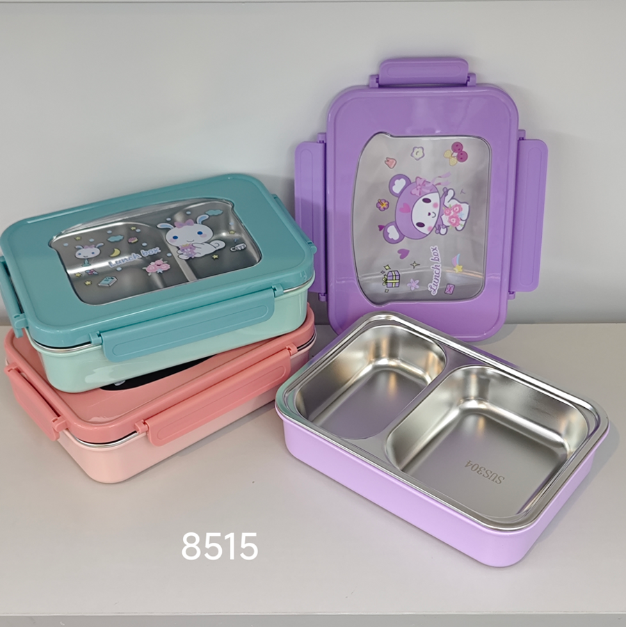卡通 304 不锈钢分隔饭盒 多色密封便当盒 学生少女心便携餐盒详情2