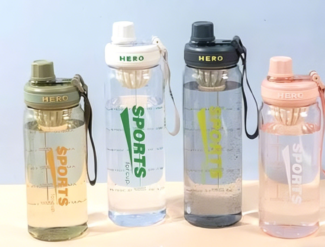 【HERO款】带茶隔大容量运动水杯 便携提手防漏吸管杯学生户外健身随手杯详情2