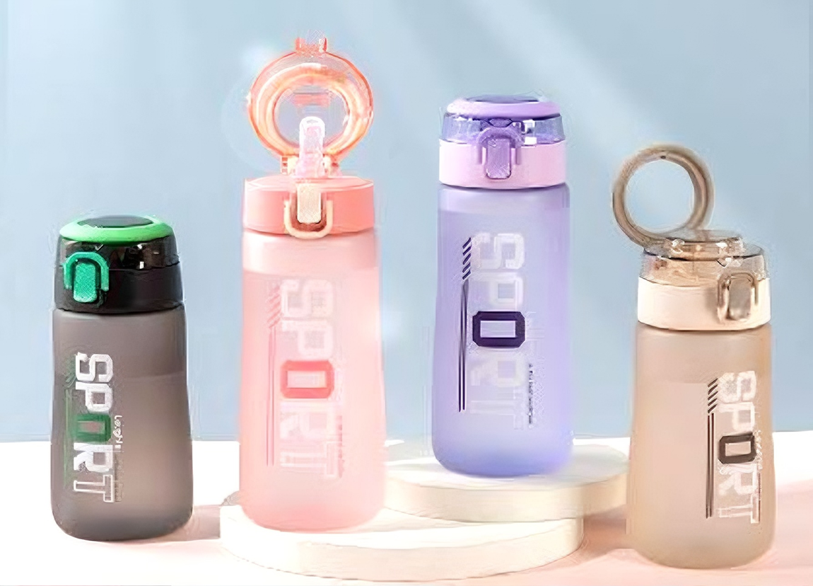 多色磨砂运动水杯 便携提环吸管杯 户外健身学生防漏随手杯详情2