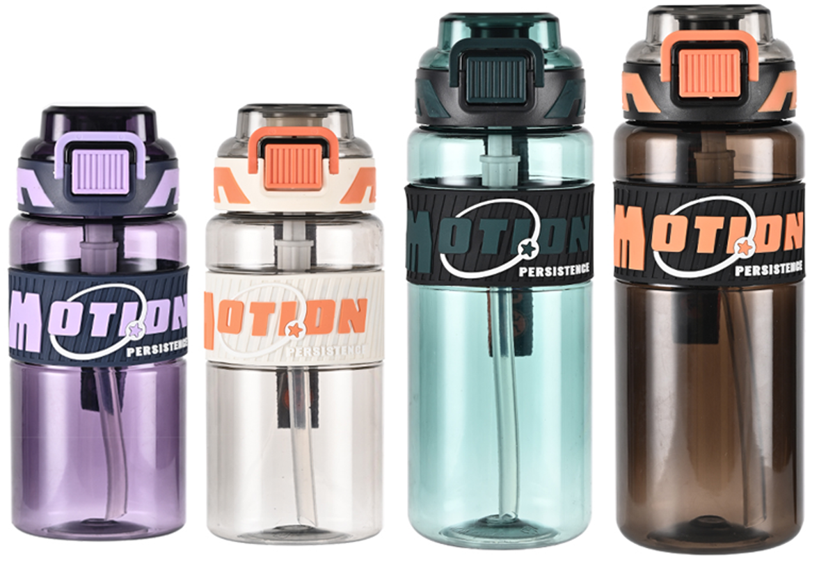 多色运动吸管水杯 便携防漏大容量水壶 户外健身学生随手杯详情2