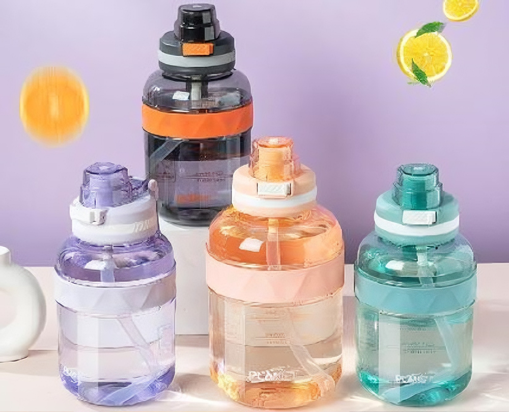 多色渐变吸管水杯 便携防漏运动水壶 户外健身学生大容量随手杯详情2