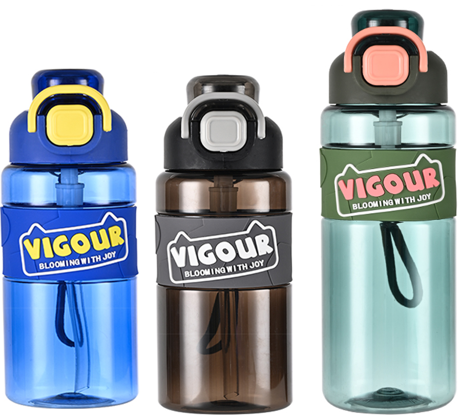 多色吸管水杯 便携提环防漏运动水壶 户外健身学生大容量随手杯详情2