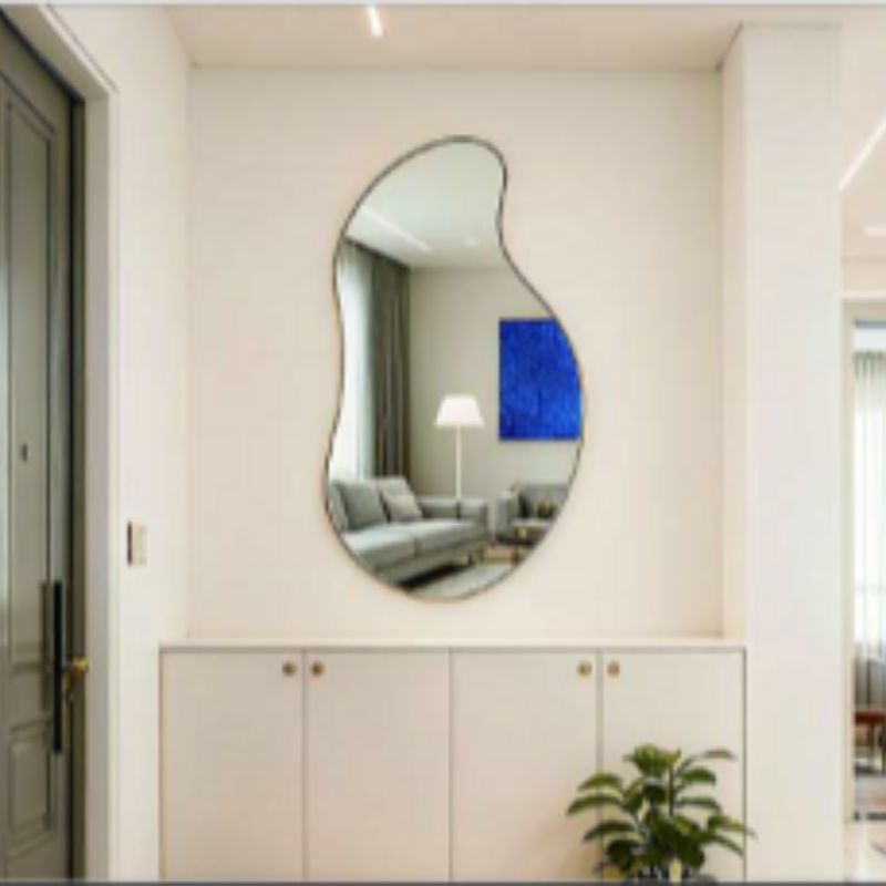 北欧穿衣镜壁挂ins装饰服装店试衣镜挂墙卧室全身镜贴墙异形镜子