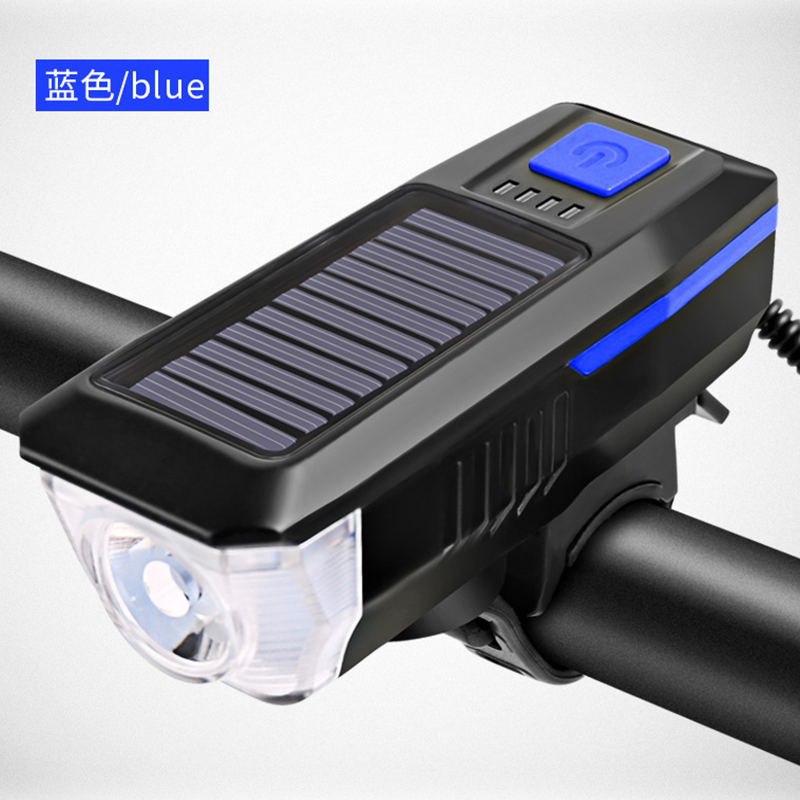 Hot-selling solar-powered horn headlight with battery level display, high-lumen strong light for night riding, high-pitched horn light pic 6