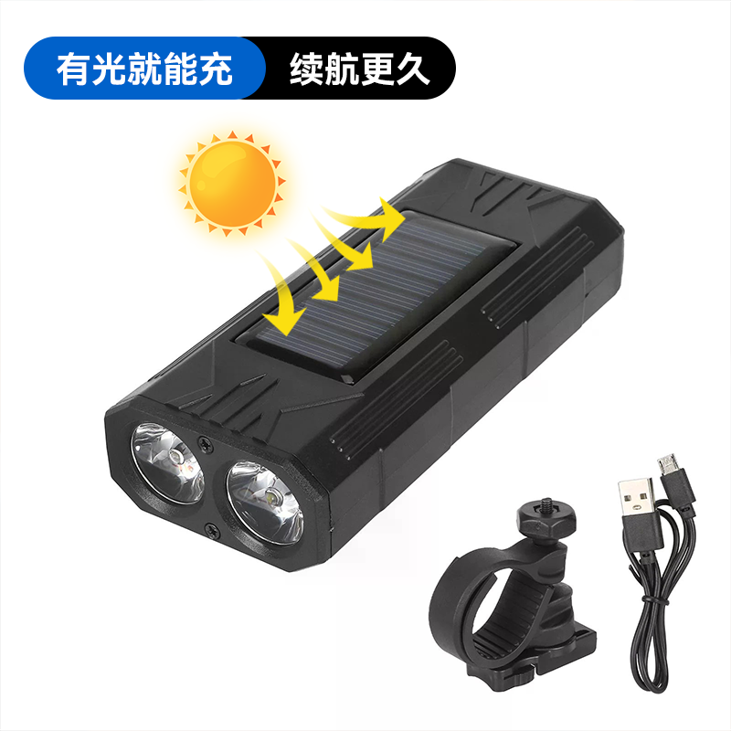 Bicycle headlights with dual led USB charging, riding lights with concentrated floodlights, new creative mountain electric bike headlights pic 2