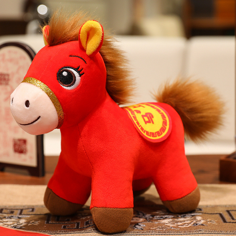 2026 New zodiac Horse toy figurine, 15CM, standing horse figurine with money coming soon