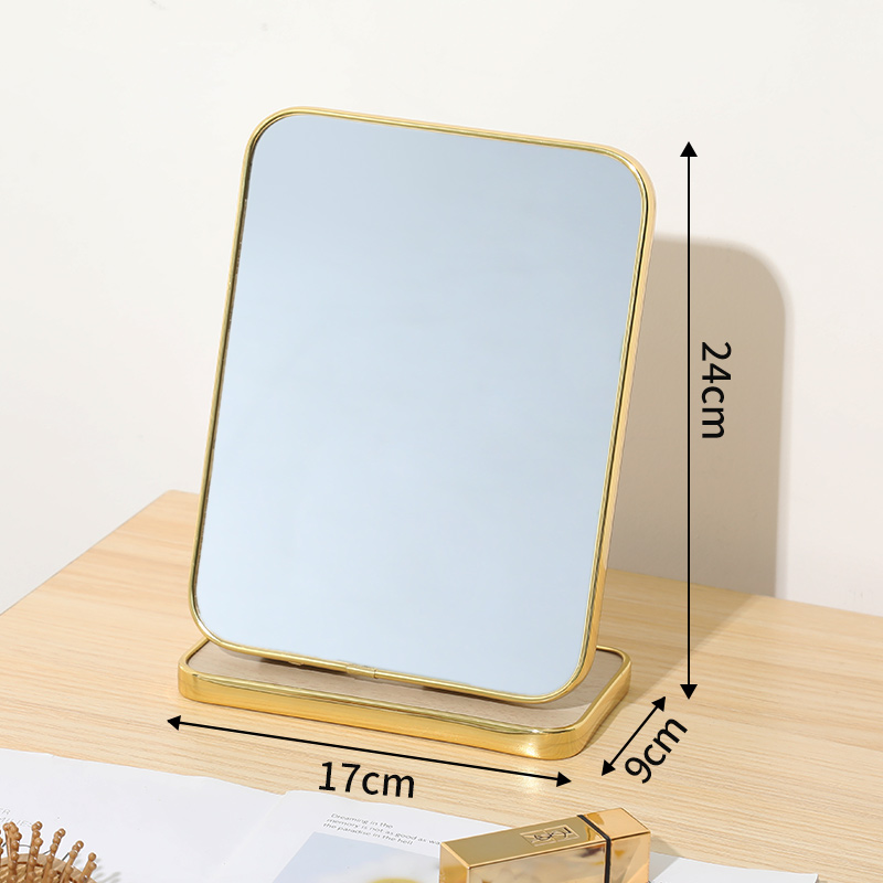 Simple wooden makeup mirror, rotating desktop makeup mirror, desktop student dormitory folding dressing mirror, portable mirror, ins makeup mirror, high-definition desktop mirror for student dormitory, foldable portable home bedroom desktop dressing mirror Specification image