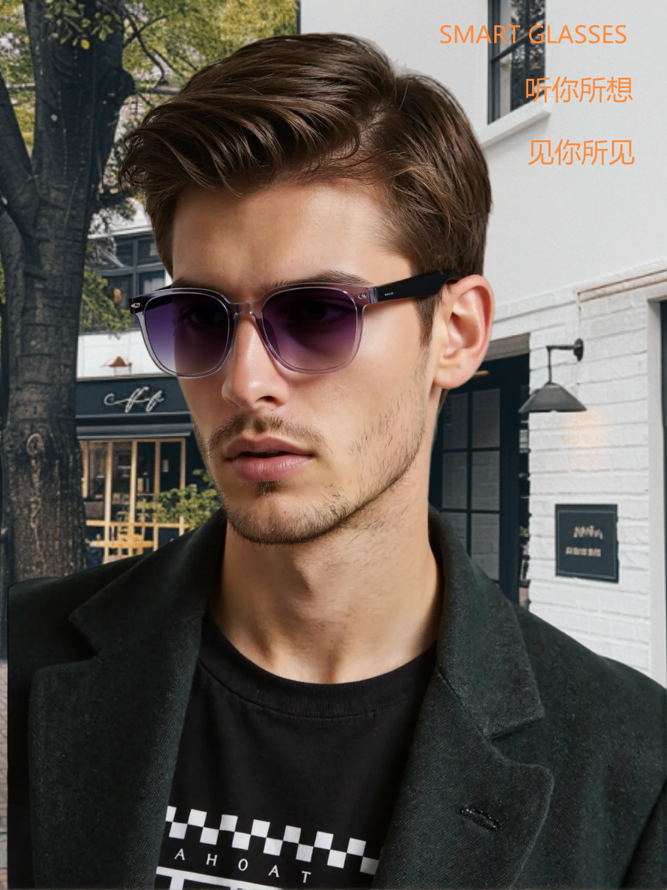 Bluetooth outdoor sound control smart glasses GM7-B1B2 for making and receiving calls and listening to music Application Scenario