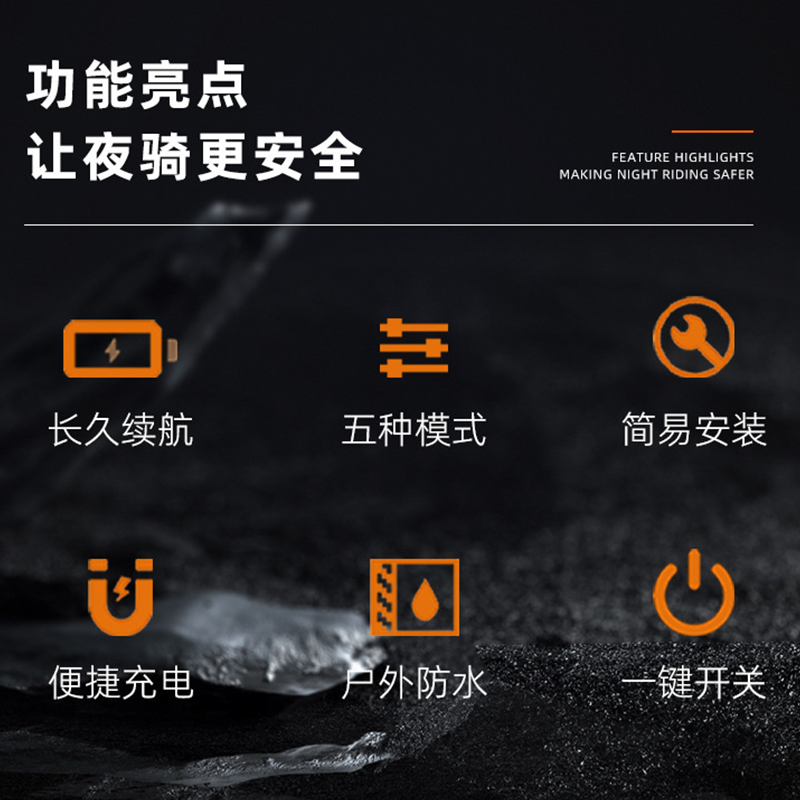 Bestseller and best-selling high-intensity bicycle light Type-C charging safety riding equipment mountain bike outdoor night riding light pic 6