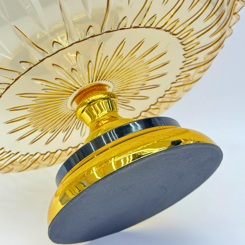 Electroplated gold plastic sunflower fruit plate for living room fruit storage details Picture