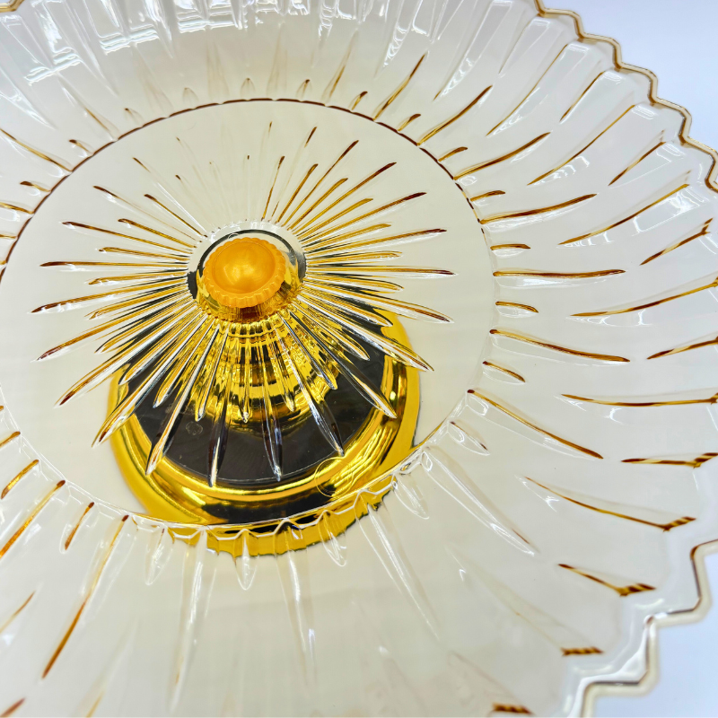 Electroplated gold plastic sunflower fruit plate for living room fruit storage Specification image