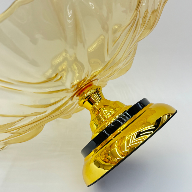 Hot-selling lotus leaf flower electroplated plastic fruit platter, a great home storage item Specification image