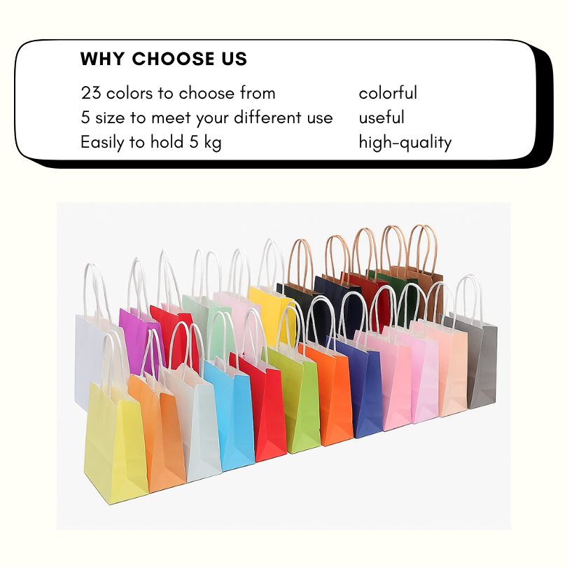 120g in-stock XS size ins colored handle kraft paper bags, direct supply from the manufacturer. 23-color DIY desktop life storage gift paper bags for parties and birthdays details Picture