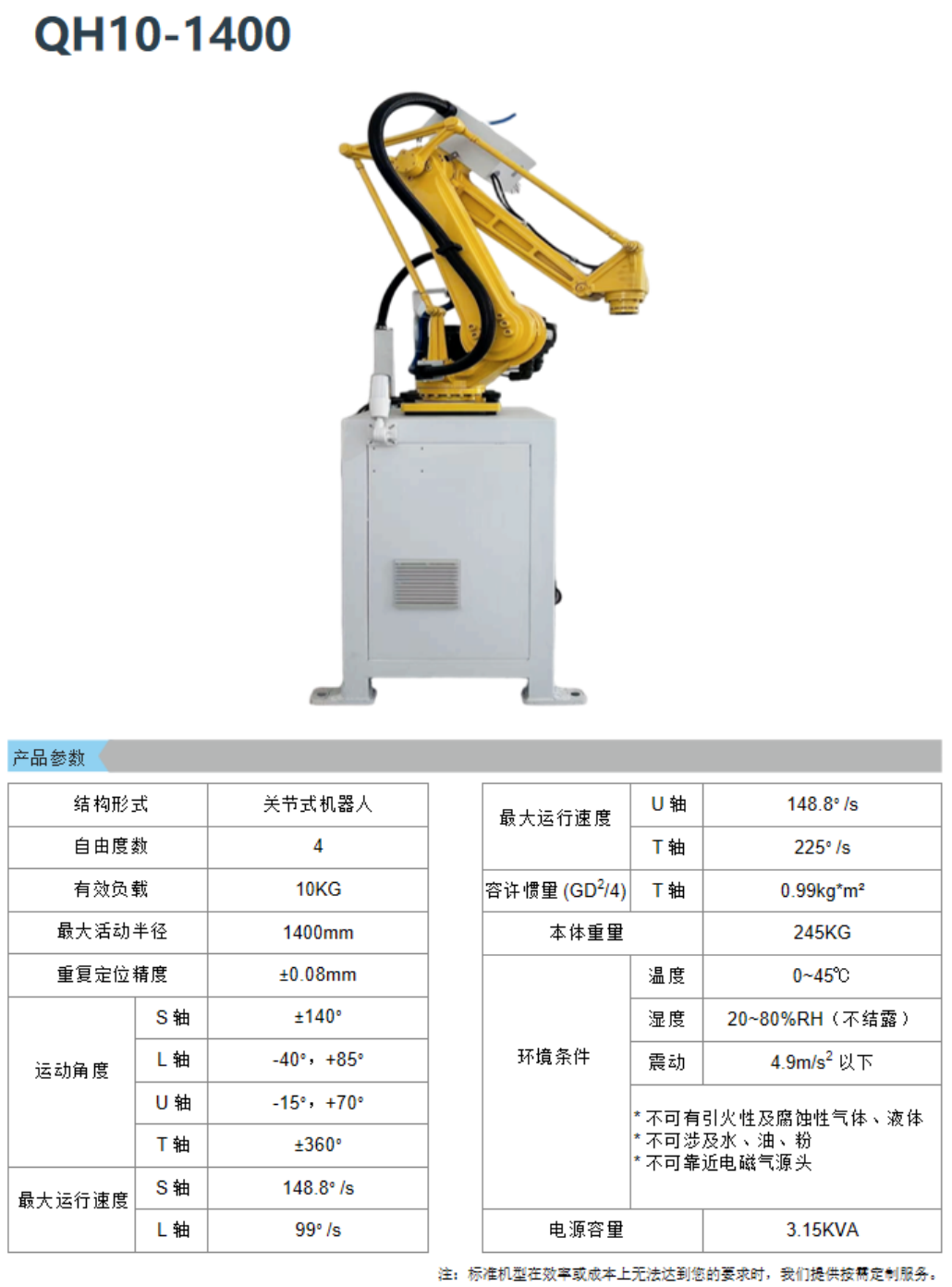 QH10-1400  4轴关节式机器人详情图1