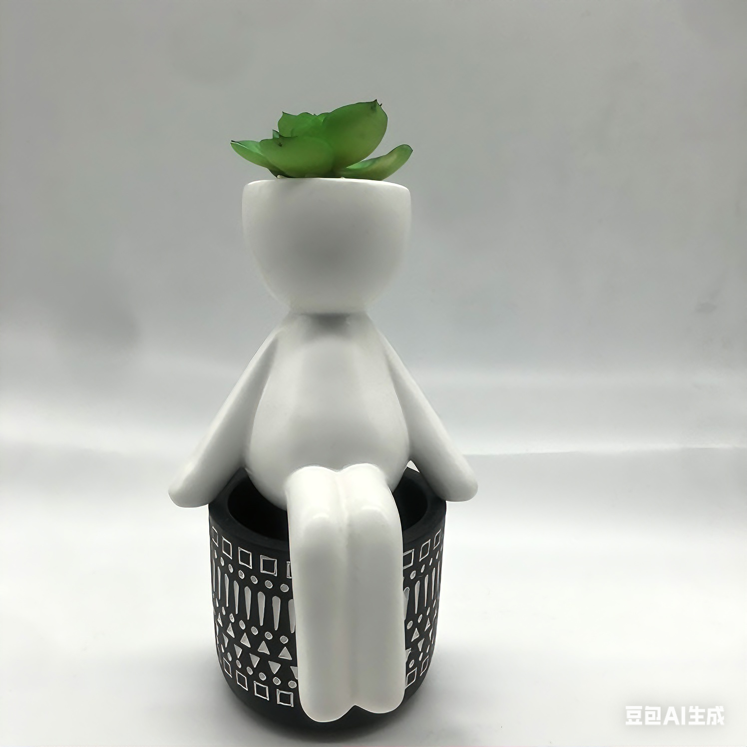 仿真盆栽草球孔雀草花盆动物陶瓷摆件烟花装饰品家居摆设陶瓷摆件花盆动物摆件盆栽摆件