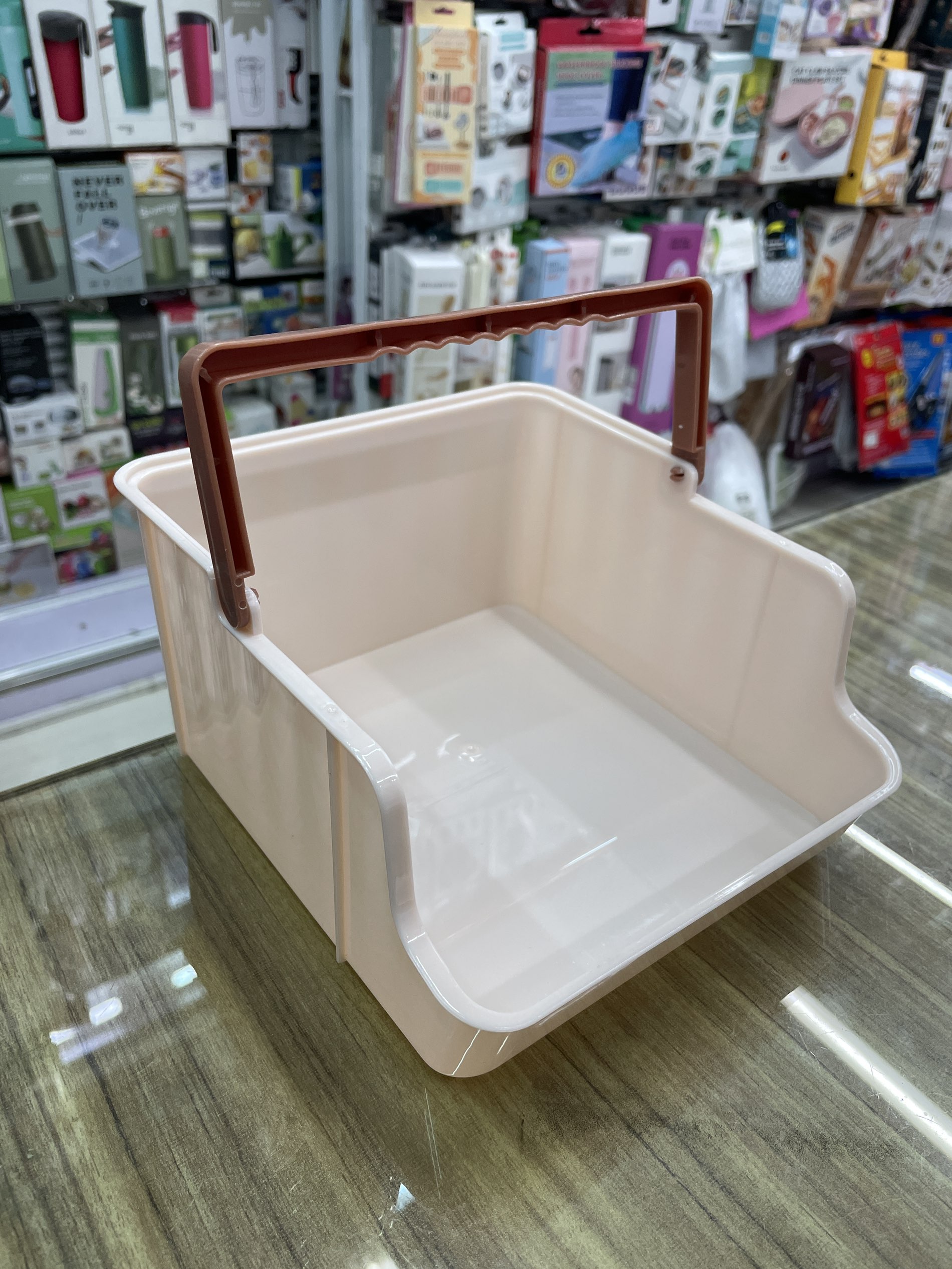 可叠加手提收纳篮,手提收纳盒,桌面收纳筐（940-2066）白底实物图