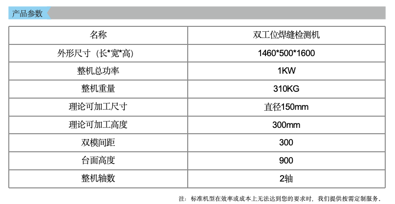 双工位焊缝检测机产品图