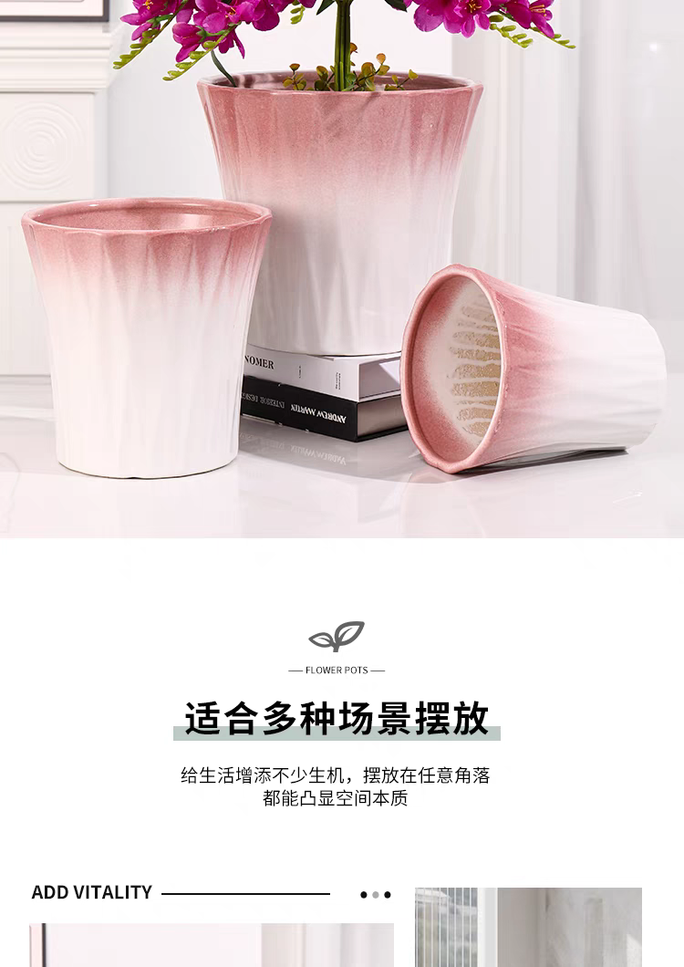 Ceramic handicrafts, ornaments, gifts, ceramic flower POTS, tea sets, large ceramic flower artworks, home decoration detail image 8
