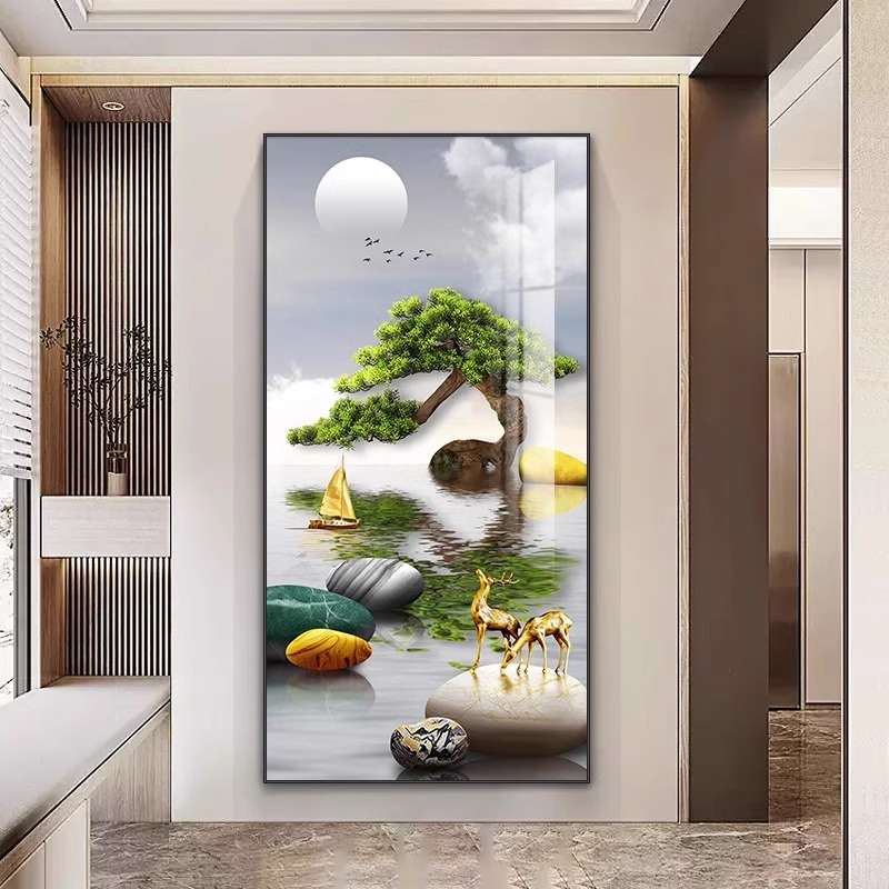 玄关画，晶瓷画，装饰画，油画，白底实物图