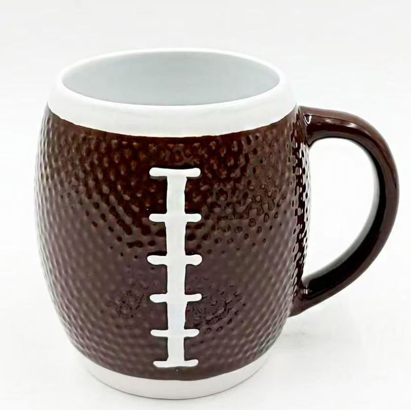 跨境橄榄球陶瓷杯高档马克杯可爱足球外贸手绘杯五弟牌水杯创意陶瓷杯AB-089-1详情图6