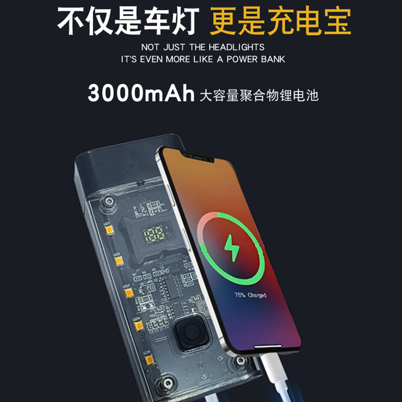 New high-intensity bicycle light, outdoor mountain bike headlight, USB charging, transparent cycling equipment, night riding Application Scenario