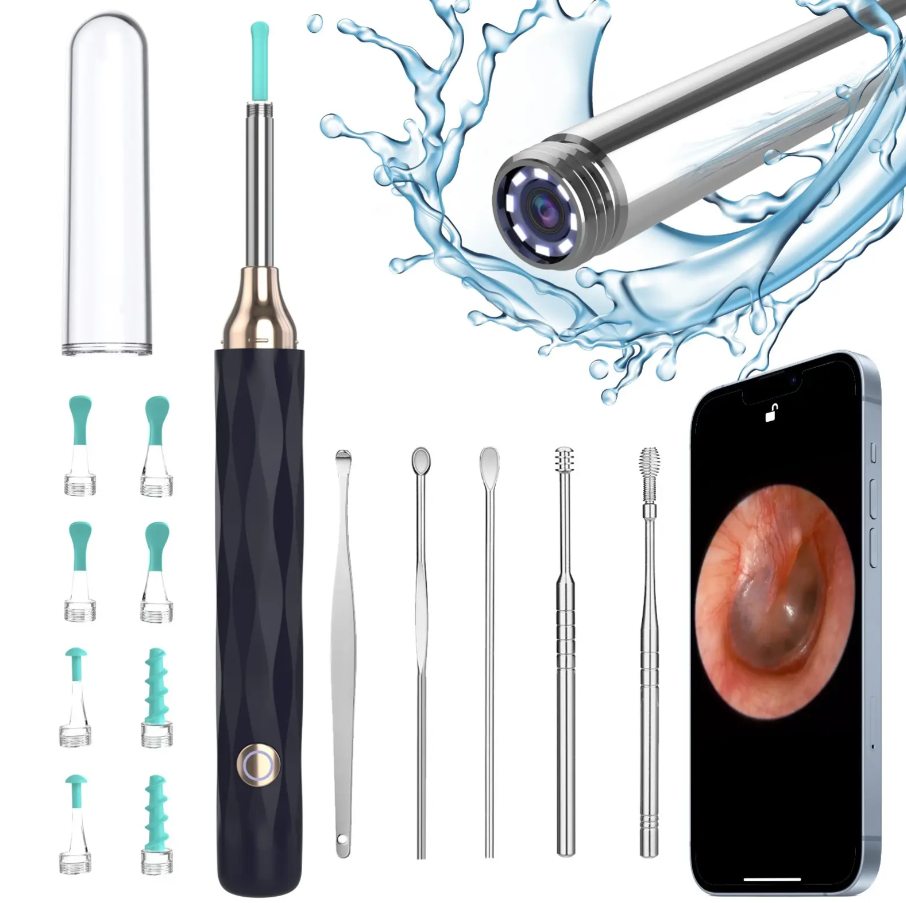 无线Y-201 1080P取耳工具相机耳垢去除Wifi耳清洁耳镜，带灯耳清洁套件