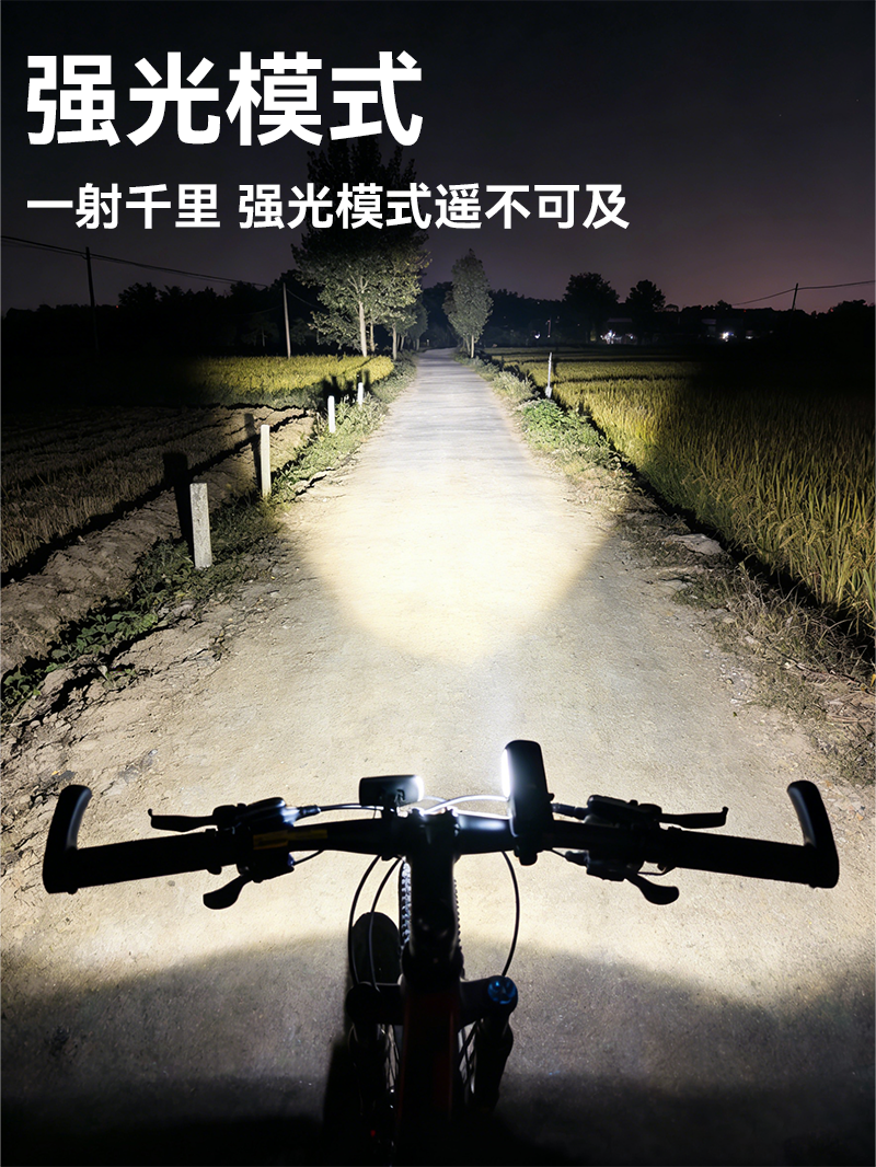The new dual T6 high and low beam bicycle headlight type-c charging with digital display high-lumen outdoor cool cycling light pic 7