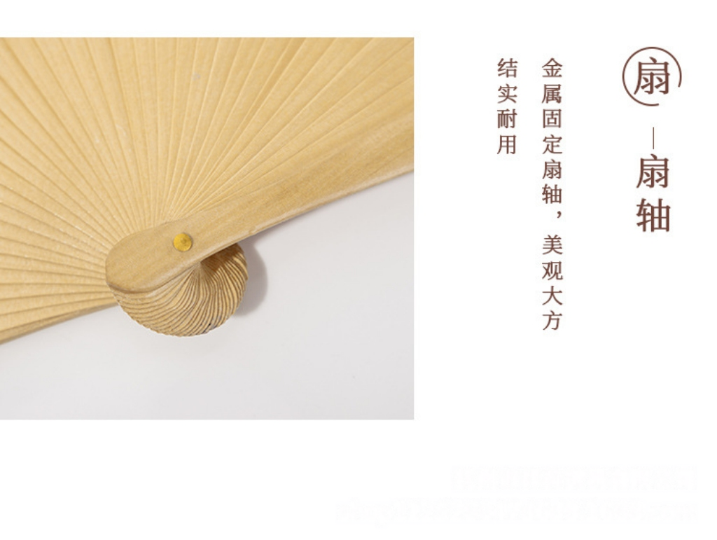西班牙素面实木扇简约风折叠扇子道具欧美古典纯色哑光折扇批发 详情图7