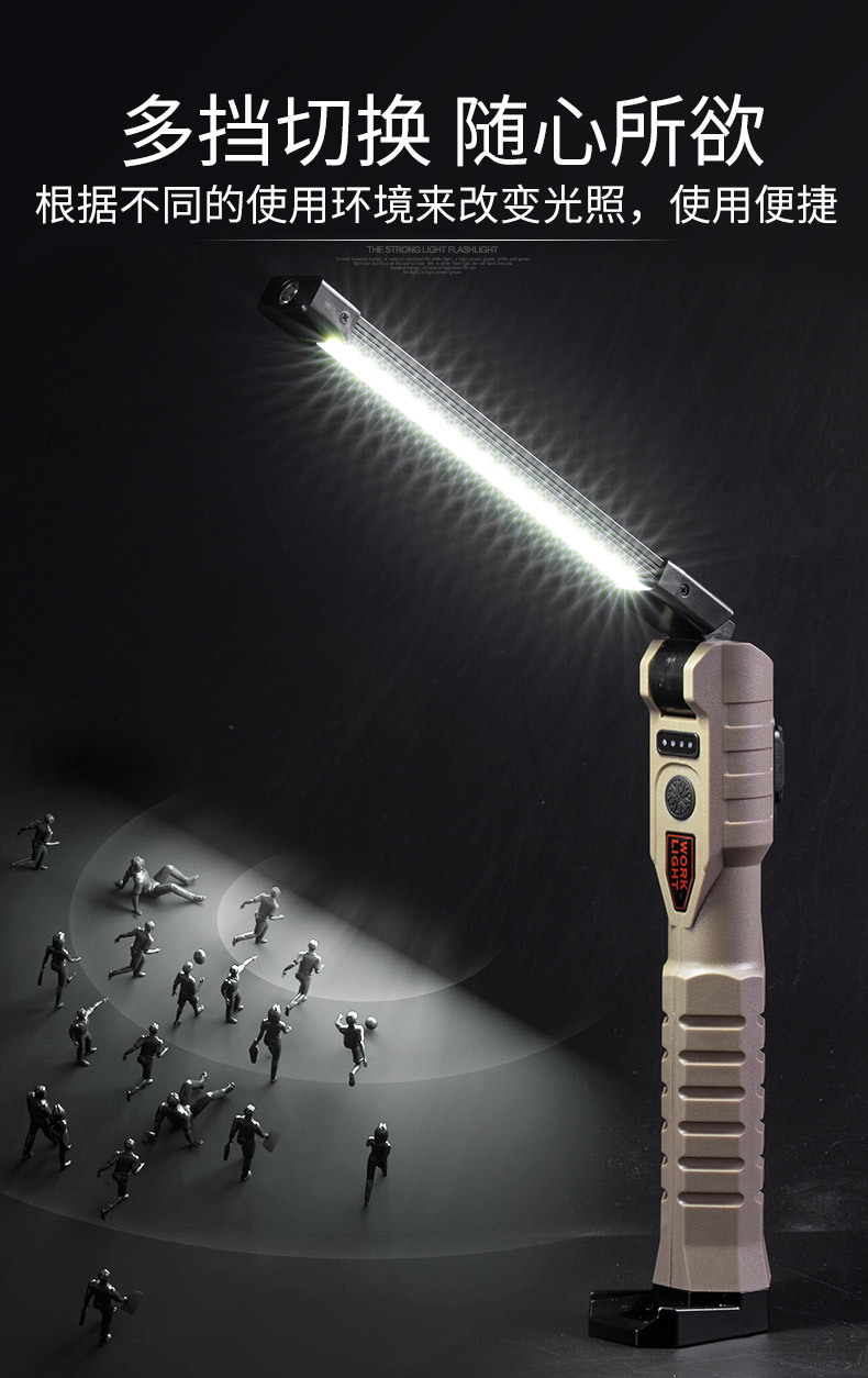 Best-selling double-sided COB folding work light, powerful magnet 3-source strong light emergency flashlight, maintenance light pic 7