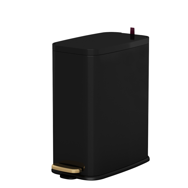 皓冠D8 410不锈钢垃圾桶，长方形脚踏式垃圾桶更便捷