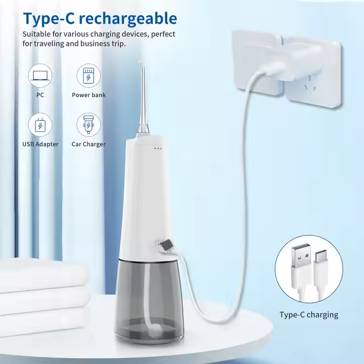 Water Pick IPX7 waterproof, rechargeable, cordless, electric, portable dental floss, oral irrigator, water floss dispenser detail image 3