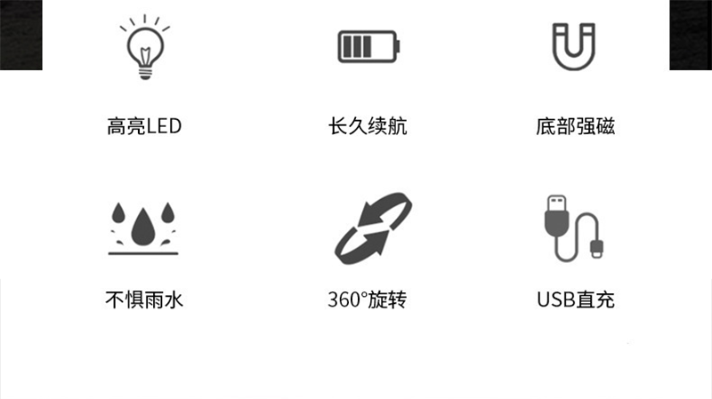 Hanging buckle folding COB work light, emergency magnetic flashlight, strong light charging, auto repair inspection light, outdoor camping light pic 5