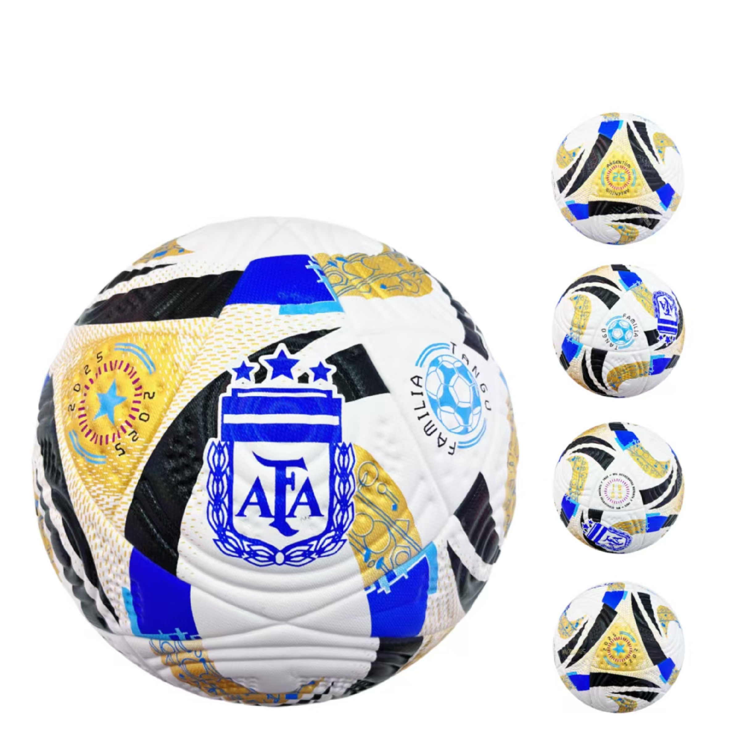 2025新款5# Sticker Football with PU material   5#高档贴皮哑光革压痕阿根廷