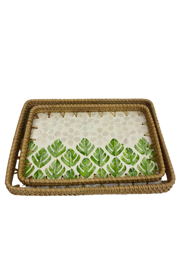 工艺品礼品装饰托盘玻璃镜面金属贝壳玉石摆件家居装饰用品贝壳托盘托盘玻璃托盘