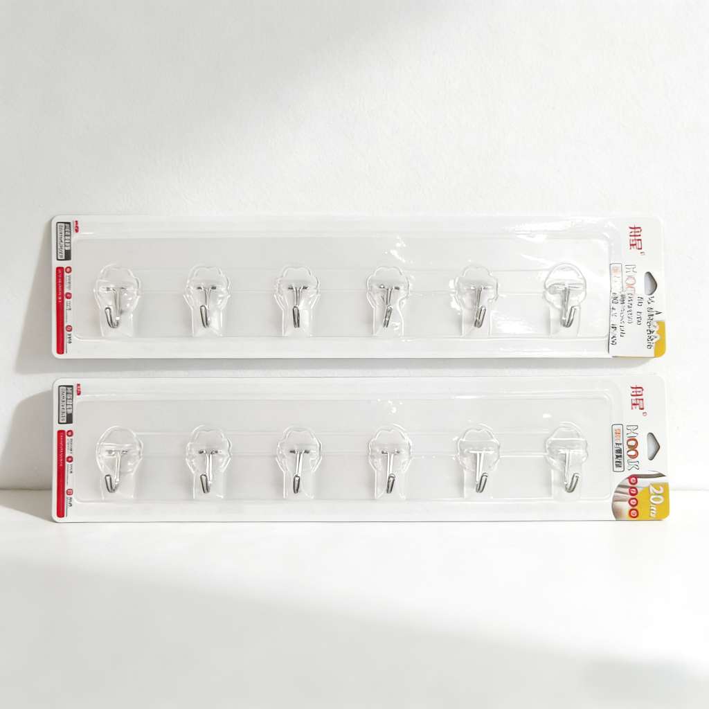 216-6厨房粘钩一排长条无痕创意强力粘胶宿舍挂墙门后墙壁挂连排勾挂钩