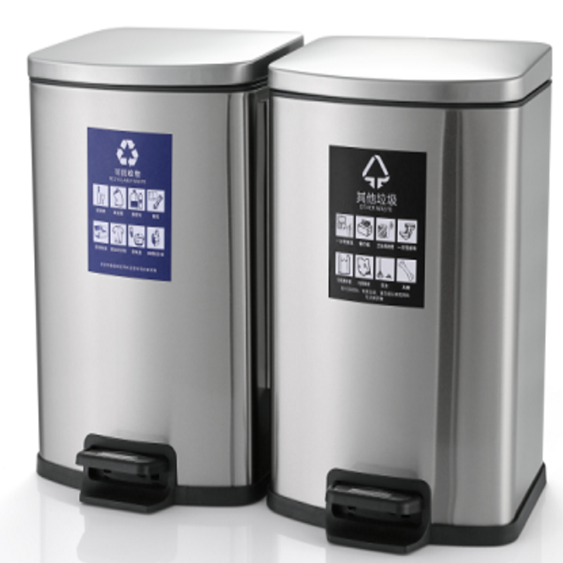 垃圾桶收纳桶/垃圾桶/铁垃圾桶/分类不锈钢垃圾桶/不锈钢大号垃圾桶产品图