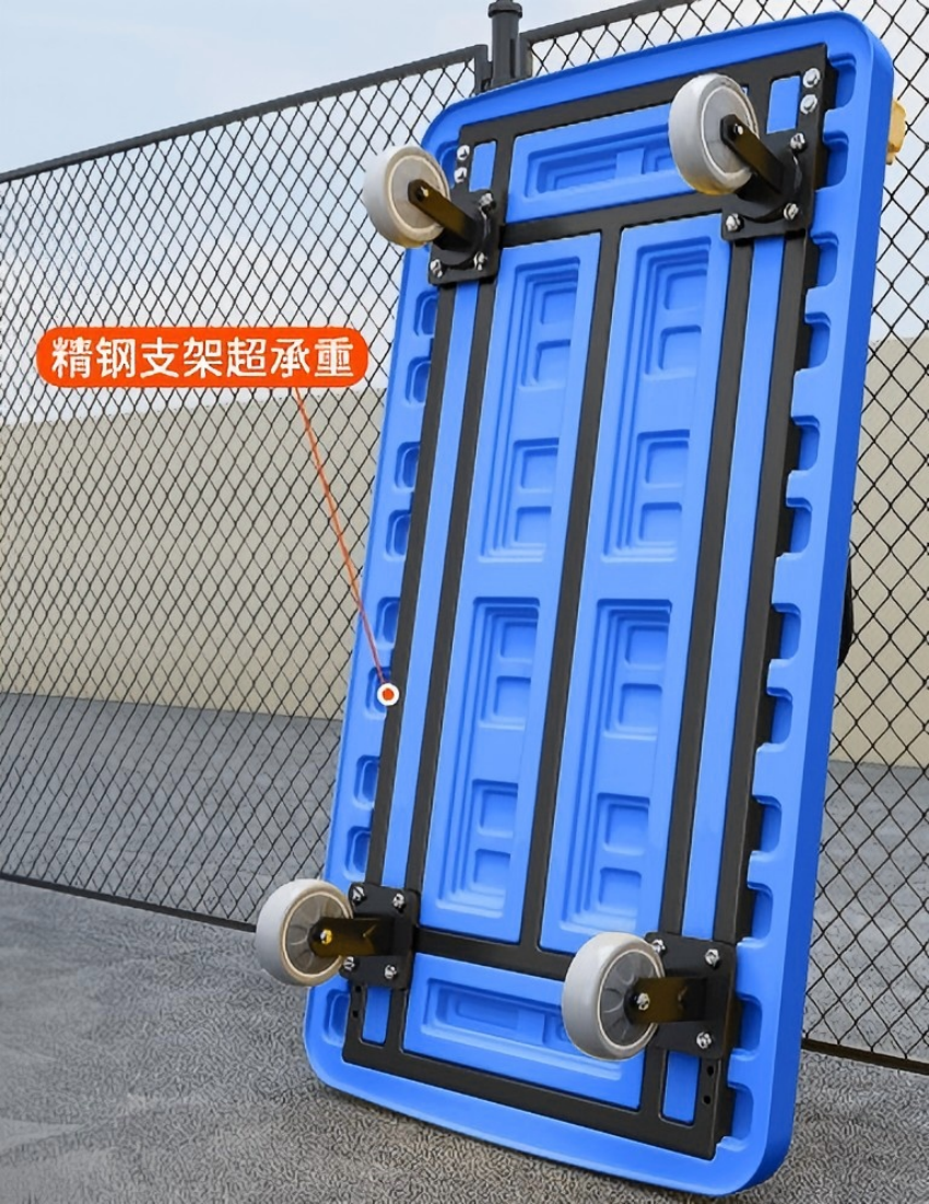 Large Silent Logistics Trolley, Flatbed Truck, Warehouse Logistics Small Trolley, Swivel Wheel Flatbed Truck, High Load-Bearing Capacity details Picture