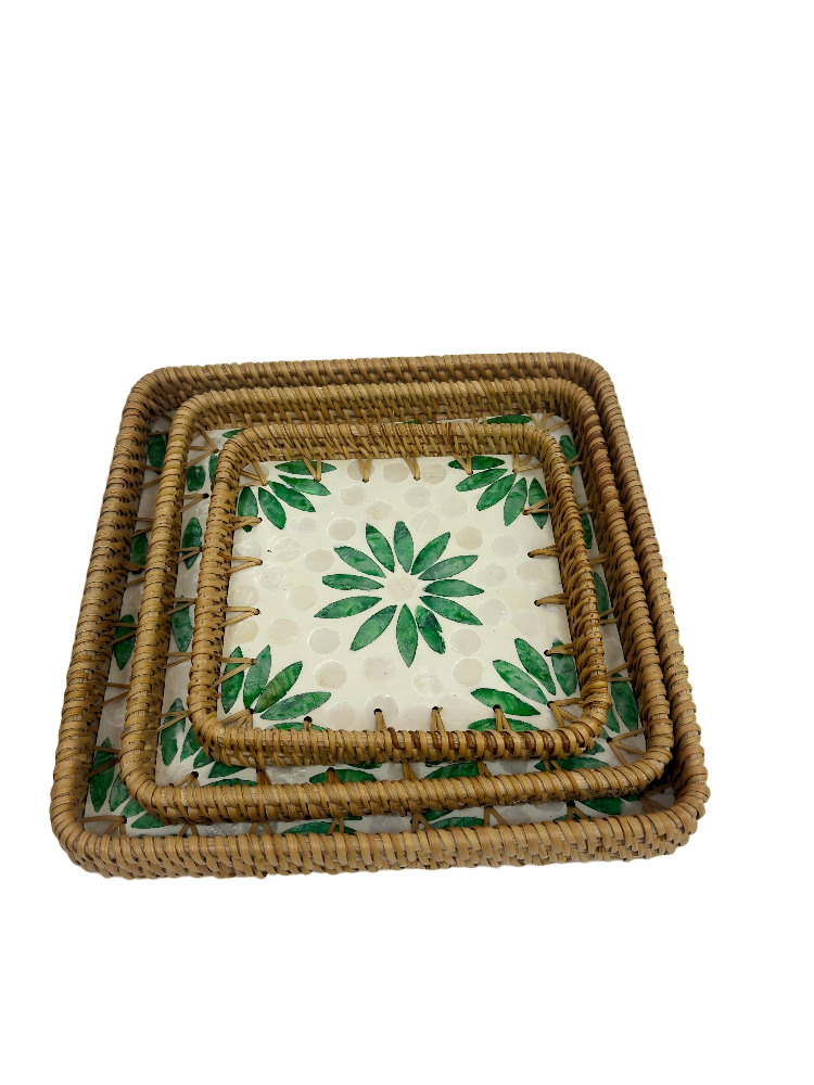 Handicrafts, gifts, decorative trays, glass mirror surface, metal shells, jade ornaments, home decoration supplies, shell trays, trays, glass trays Application Scenario