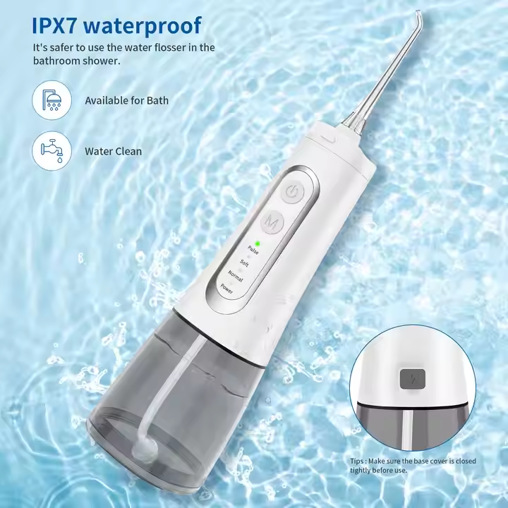 Water Pick IPX7 waterproof, rechargeable, cordless, electric, portable dental floss, oral irrigator, water floss dispenser detail image 2